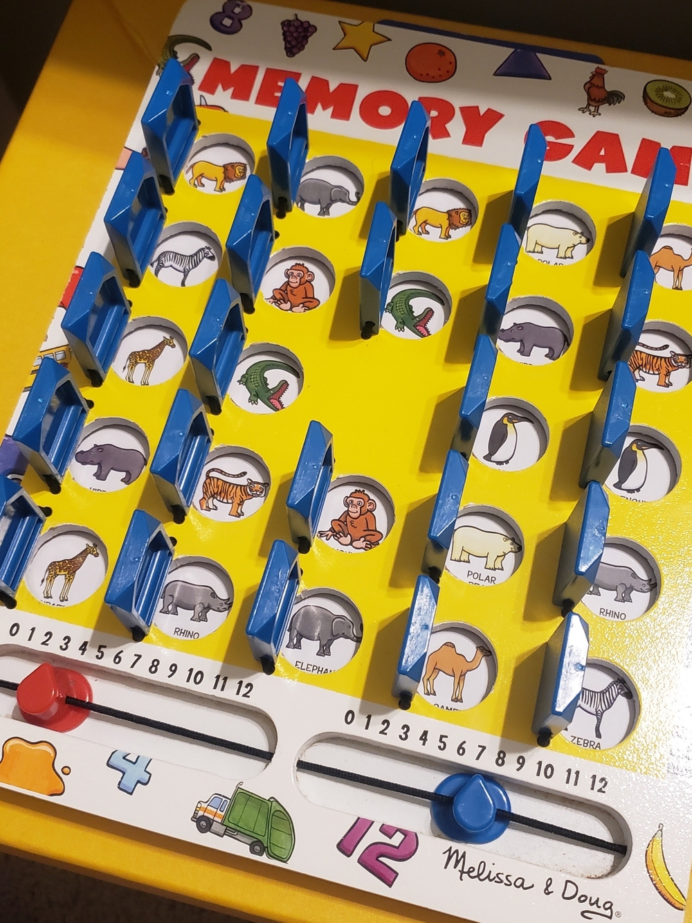 Melissa & Doug Kids Memory Game - Yellow with Blue Flaps